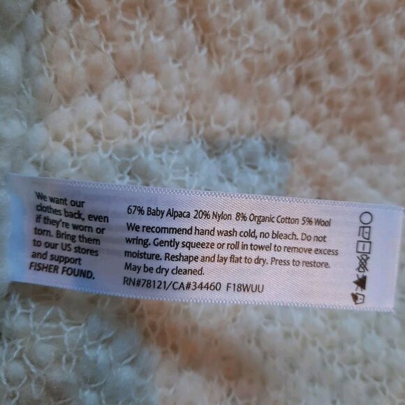 Eileen Fisher Cardigan Sweater Medium Ivory Baby Alpaca Chunky Knit Longline - Picture 7 of 9